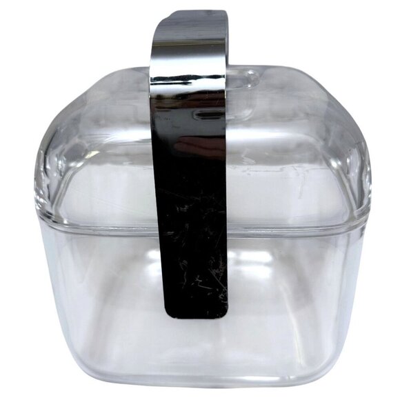 Italian Guzzini Ice Bucket Vintage 80s Modern Barware Amanda Clear Plastic - Picture 10 of 15